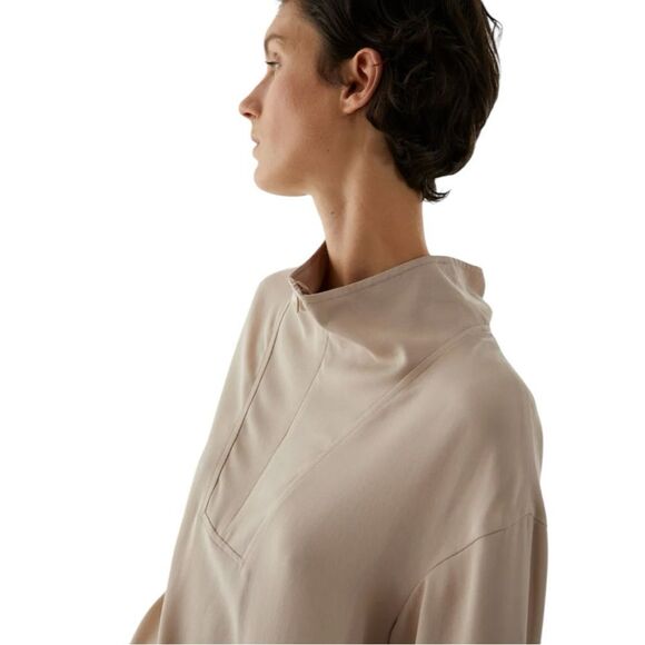 NWT COS Lyocell Utility Long Sleeve Dress in Beige Size 12 - Picture 2 of 10